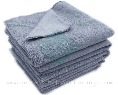 China Bulk Custom Quick Drying Car Washing Towels Wholesaler Grey Dual Pile Towels Manufacturer